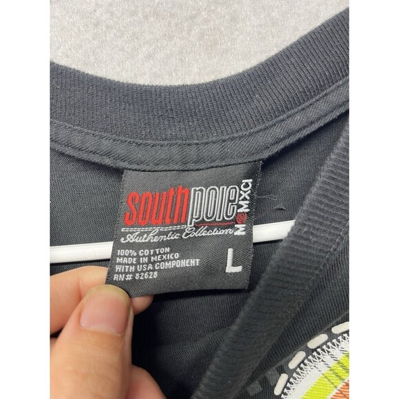 Vintage Y2K SP Southpole T Shirt Baggy Skater Grunge Black Men’s Large 90s 2000s - Picture 2 of 3